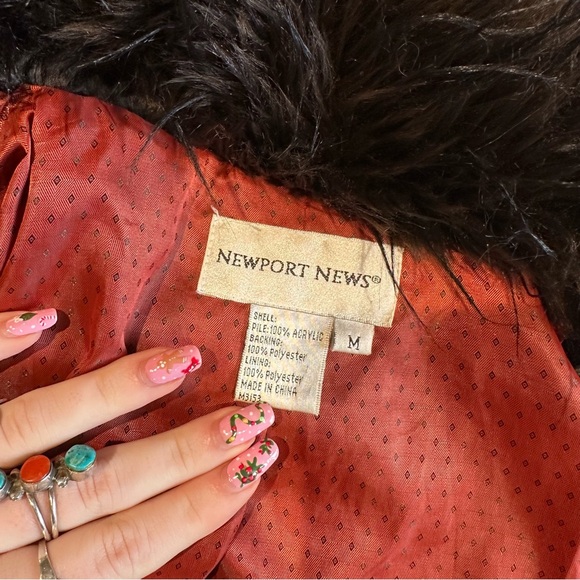 Vintage Newport News faux fur long coat M - Picture 11 of 11